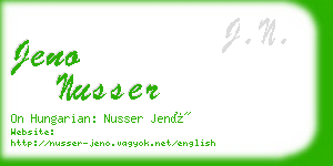 jeno nusser business card